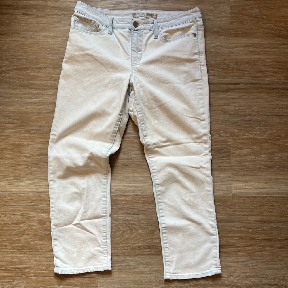 Athleta Sculpt Tek Light Wash Denim Jeans Size 10 Petite Stretch